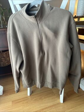 lululemon athletica Men's Taupe Zip Mock Neck Sweater